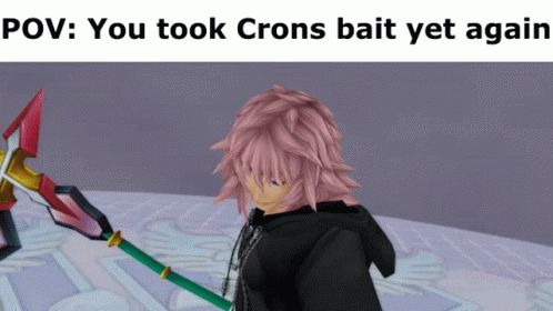 Video Game Character With Pink Hair You Took Crons Bait Yet Again GIF