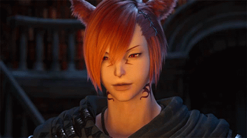 Video Game Character With Red Hair And Cat Ears GIF