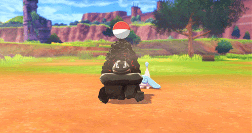 Video Game Character With Red White and Black Ball