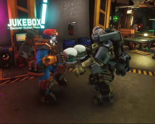 Video Game in Front of Jukebox Sign