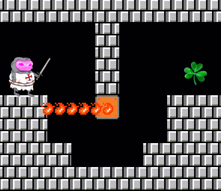 Video Game Knight With Sword and Clover