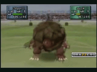 Video Game Monster With Brazzers Logo GIF