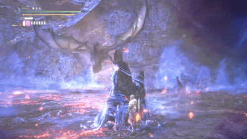 Video Game Monster With Purple Glow