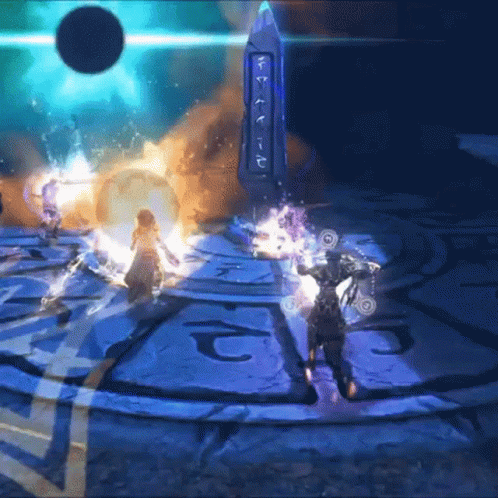 Video Game Near Obelisk With C GIF