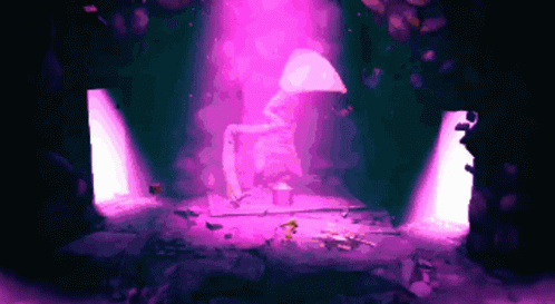 Video Game Pyramid with Purple Light