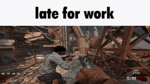 Video Game Saying Late for Work