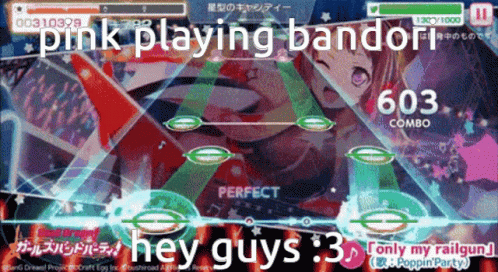 Video Game Saying Pink Playing Bandori