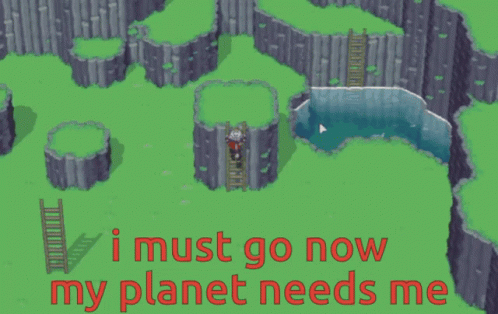Video Game Scene I Must Go Now My Planet Needs Me GIF