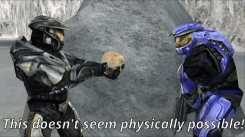 Video Game Scene Saying This Doesn't Seem Physically Possible GIF