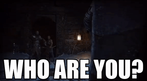 Video Game Scene Saying Who Are You GIF