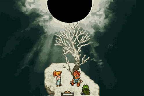 Video Game Scene With Tree and Frog