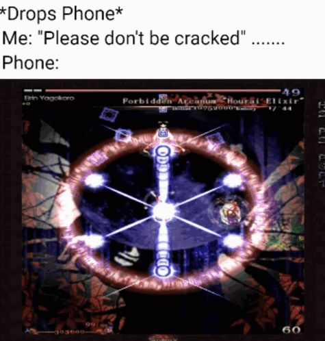 Video Game Screen Drops Phone Please Don't Be Cracked GIF