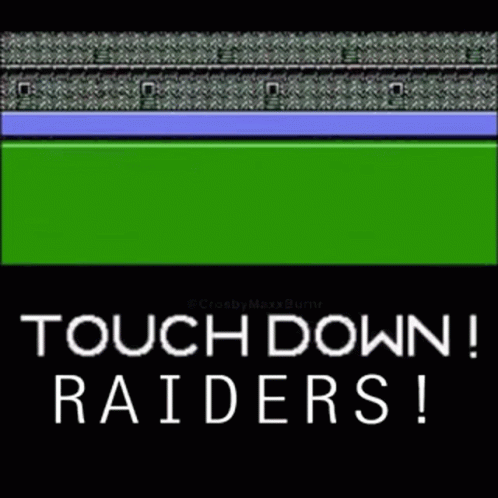 Video Game Screen Saying Touch Down Raiders