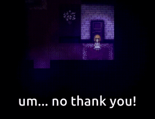 Video Game Screen Saying Um No Thank You