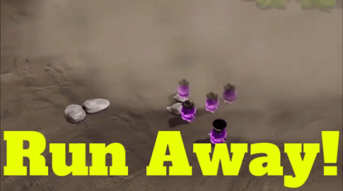 Video Game Screen Says Run Away GIF