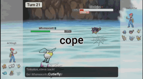 Video Game Screenshot Saying Cope