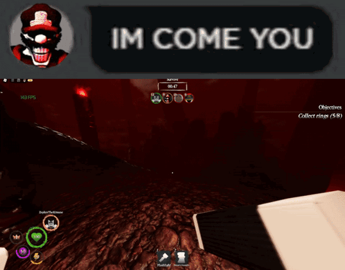 Video Game Screenshot Saying Im Come You and Jump Now