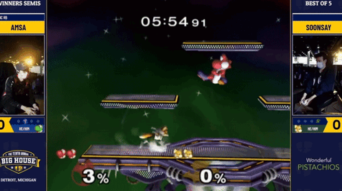 Video Game Screenshot with Big House Logo