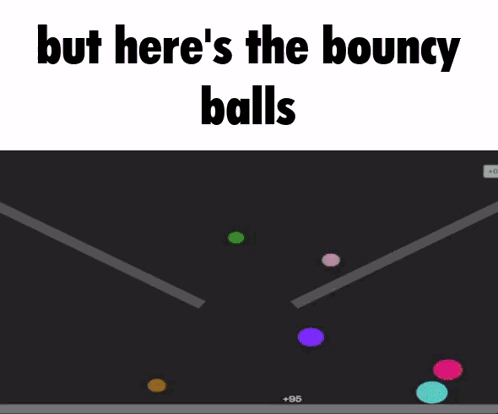 Video Game Screenshot with Bouncy Balls