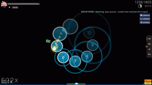 Video Game Screenshot With Circles and Numbers