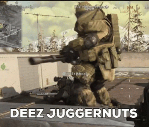 Video Game Soldier Holding Gun Deez Juggernuts GIF