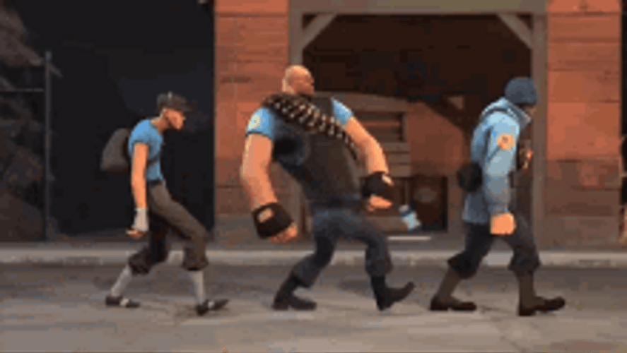 Video Game Tf2 Soldiers Funny Walk GIF 