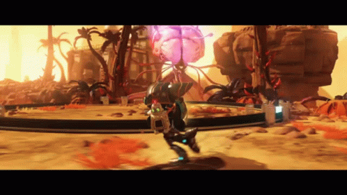 Video Game With Purple Object