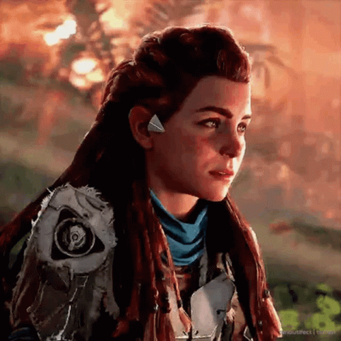 Video Game Woman With Dreadlocks and Blue Scarf