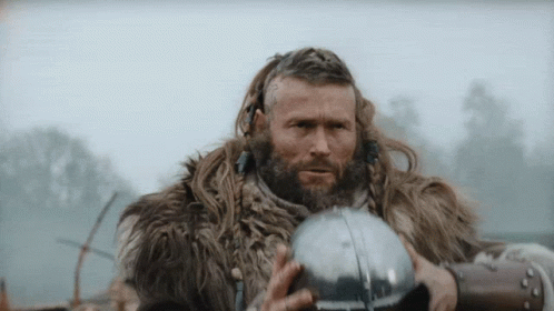 Viking Warrior Wears Helmet GIF