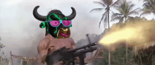 Viking Rambo Machine Gun GIF