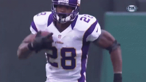 Vikings Football Player Running With Ball GIF