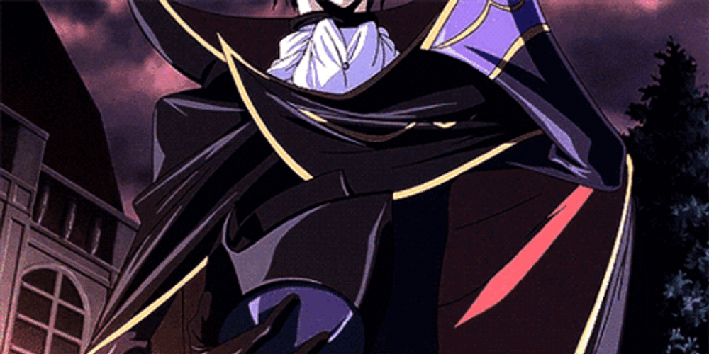 Code Geass Dark Background Serious Lelouch Lamperouge GIF