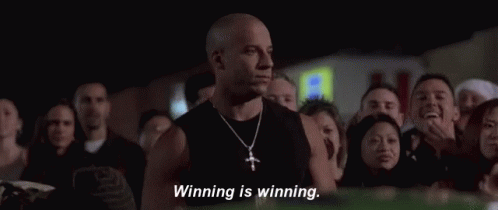 Vin Diesel Is Standing In Front Of A Crowd Of People And Saying Winning Is Winning . GIF