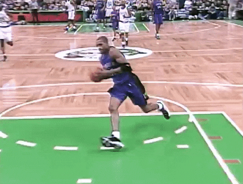 Vince Carter Accomplished Reverse Dunk GIF