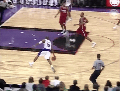 Vince Carter Double Clutch Dunk GIF