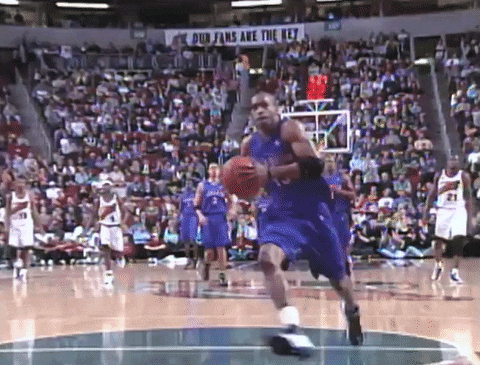 Vince Carter Dunk Away From Opponents GIF