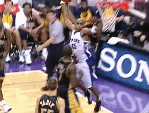 Vince Carter Dunk From The Side GIF