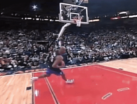 Vince Carter Dunk With Post Jumping GIF