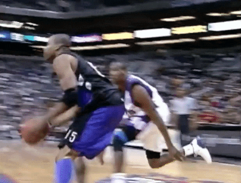 Vince Carter No Look Dunk GIF