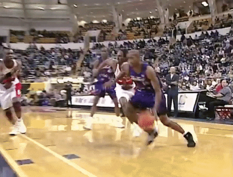 Vince Carter Rim Hanging Dunk GIF