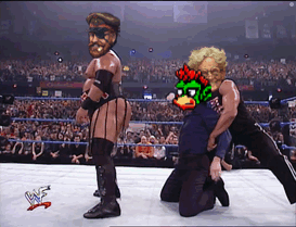 Vince Mcmahon Eats Rikishi's Butt GIF