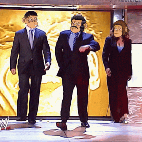 Vince Mcmahon Meme Dramatic Entrance With Monkey Emoji GIF