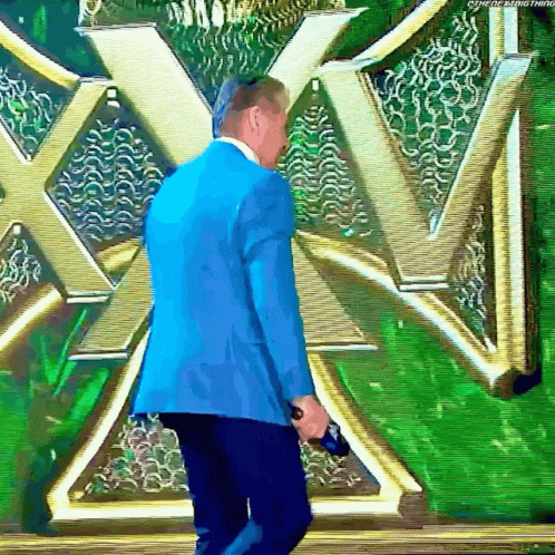 Vince Mcmahon Meme Strutting In Blue Jacket GIF