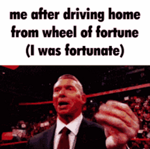 Vince Mcmahon Money Driving Home From Wheel Of Fortune GIF