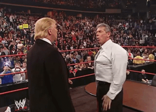 Vince Mcmahon Pushed By Trump Wwe GIF