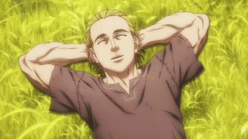 Vinland Saga Thorfinn Lying On Grass GIF