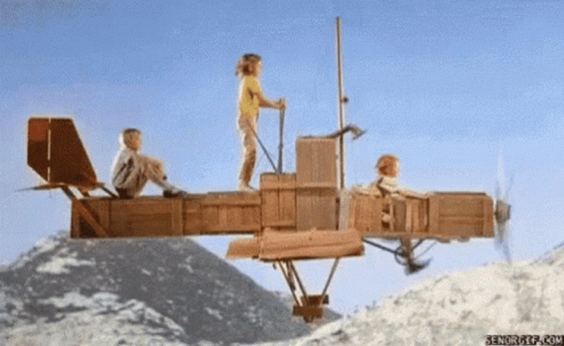 Vintage Airplane Pippi Flying GIF