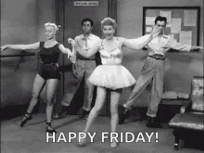 Vintage Ballet Dancer Happy Friday Dance GIF