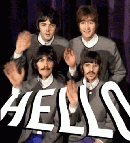 Vintage Beatles Waving Hello GIF