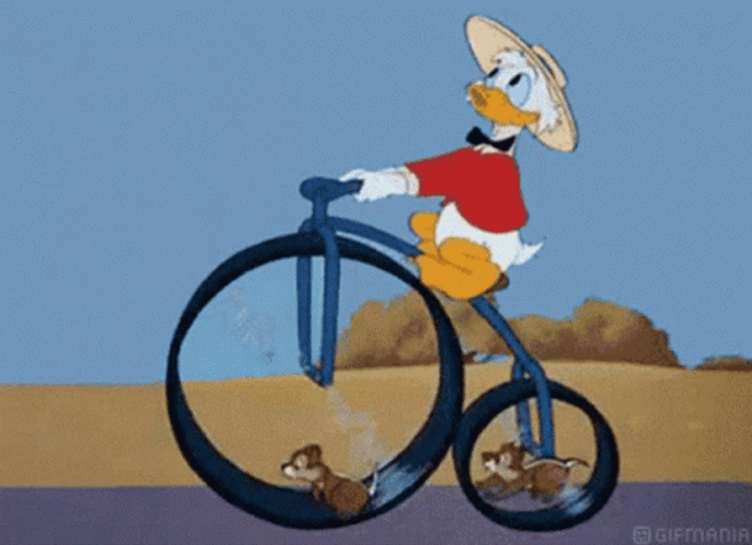 Vintage Bike Riding Donald Duck GIF